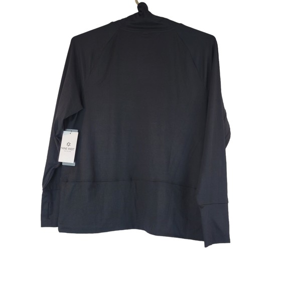 Nine West Active Black Long Sleeve Funnel Neck Pullover Workout Top size 2X NWT - Picture 2 of 9